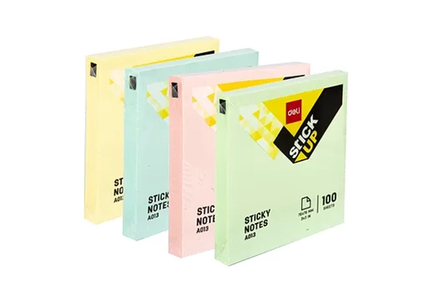 Giấy Ghi Chú Có Keo Màu Lợt Deli A01303